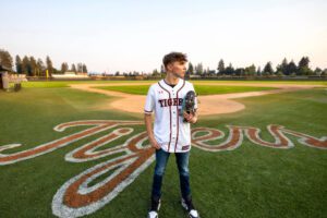 Baseball Senior Pictures in Spokane at Hart field